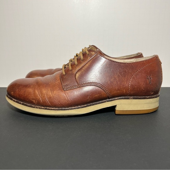 Mens FRYE Grant Brown Leather Casual Dress Oxfords / Size 8.5 - Picture 3 of 9
